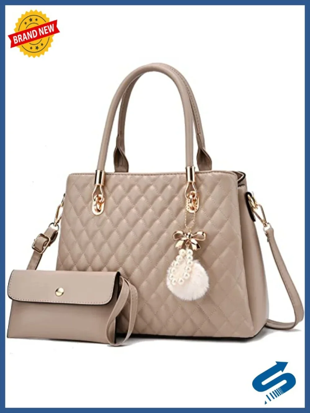 Faux Leather Satchel with Removable Strap
